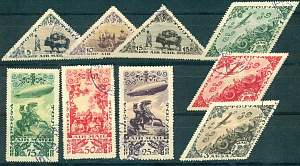 Тува 1936, 15-ти Летие Тувы, Воздушная почта. 9 марок (.) гашеные